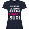 T-shirt personalizzata donna caxxi suoi Italian Style Diffusion® colore blu navy