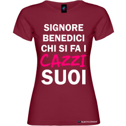 T-shirt personalizzata donna caxxi suoi Italian Style Diffusion® colore bordeaux