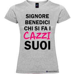 T-shirt personalizzata donna caxxi suoi Italian Style Diffusion® colore grigio