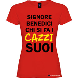 T-shirt personalizzata donna caxxi suoi Italian Style Diffusion® colore rosso