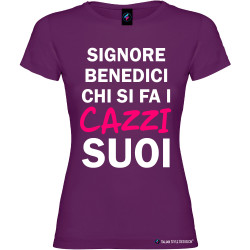 T-shirt personalizzata donna caxxi suoi Italian Style Diffusion® colore viola