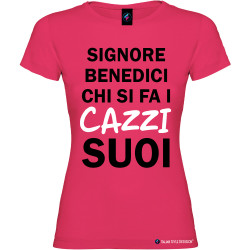 T-shirt personalizzata donna caxxi suoi Italian Style Diffusion® colore rosa fucsia