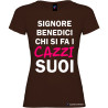 T-shirt personalizzata donna caxxi suoi Italian Style Diffusion® colore marrone