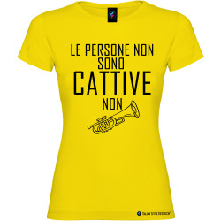 T-shirt personalizzata donna le persone non sono cattive colore giallo