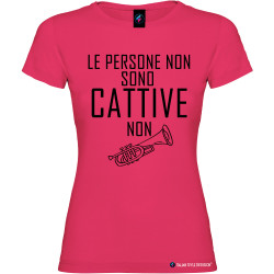 T-shirt personalizzata donna le persone non sono cattive colore rosa fucsia