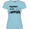 T-shirt personalizzata donna finalmente mi fosti laureata laurea colore azzurro