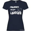 T-shirt personalizzata donna finalmente mi fosti laureata laurea colore blu navy