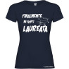 T-shirt personalizzata donna finalmente mi fosti laureata laurea colore blu navy