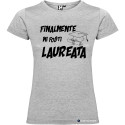 T-shirt personalizzata donna finalmente mi fosti laureata laurea colore grigio