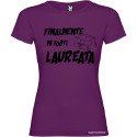 T-shirt personalizzata donna finalmente mi fosti laureata laurea colore viola