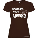 T-shirt personalizzata donna finalmente mi fosti laureata laurea colore marrone