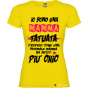 T-shirt personalizzata donna io sono una mamma tatuata chic colore giallo
