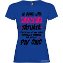 T-shirt personalizzata donna io sono una mamma tatuata chic colore blu royal