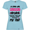 T-shirt personalizzata donna io sono una mamma tatuata chic colore azzurro