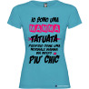 T-shirt personalizzata donna io sono una mamma tatuata chic colore turchese