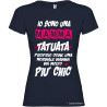 T-shirt personalizzata donna io sono una mamma tatuata chic colore blu navy