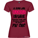 T-shirt personalizzata donna io sono una mamma tatuata chic colore bordeaux