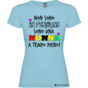 T-shirt personalizzata donna nonna a tempo pieno non sono in pensione colore azzurro
