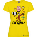 T-shirt personalizzata donna the family famiglia con nomi colore giallo
