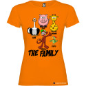 T-shirt personalizzata donna the family famiglia con nomi colore arancio