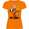 T-shirt personalizzata donna the family famiglia con nomi colore arancio