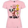 T-shirt personalizzata donna the family famiglia con nomi colore rosa