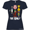 T-shirt personalizzata donna the family famiglia con nomi colore blu navy