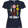 T-shirt personalizzata donna the family famiglia con nomi colore blu navy