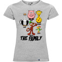 T-shirt personalizzata donna the family famiglia con nomi colore grigio