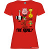 T-shirt personalizzata donna the family famiglia con nomi colore rosso