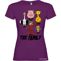 T-shirt personalizzata donna the family famiglia con nomi colore viola