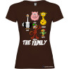 T-shirt personalizzata donna the family famiglia con nomi colore marrone