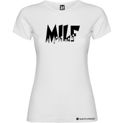 T-shirt personalizzata donna Milf Italian Style Diffusion® colore bianco