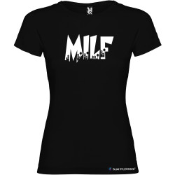 T-shirt personalizzata donna Milf Italian Style Diffusion® colore nero