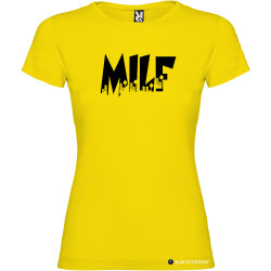 T-shirt personalizzata donna Milf Italian Style Diffusion® colore giallo