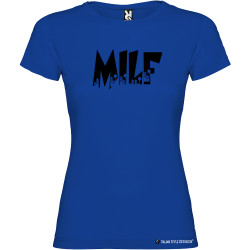 T-shirt personalizzata donna Milf Italian Style Diffusion® colore blu royal