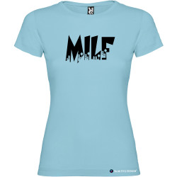 T-shirt personalizzata donna Milf Italian Style Diffusion® colore azzurro