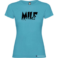 T-shirt personalizzata donna Milf Italian Style Diffusion® colore turchese