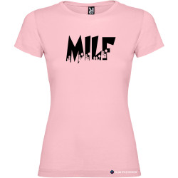 T-shirt personalizzata donna Milf Italian Style Diffusion® colore rosa