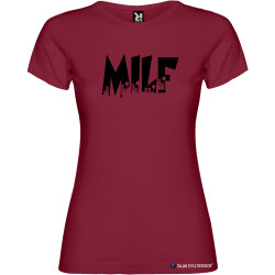 T-shirt personalizzata donna Milf Italian Style Diffusion® colore bordeaux