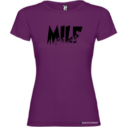 T-shirt personalizzata donna Milf Italian Style Diffusion® colore viola