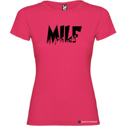 T-shirt personalizzata donna Milf Italian Style Diffusion® colore rosa fucsia