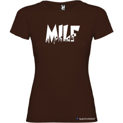 T-shirt personalizzata donna Milf Italian Style Diffusion® colore marrone