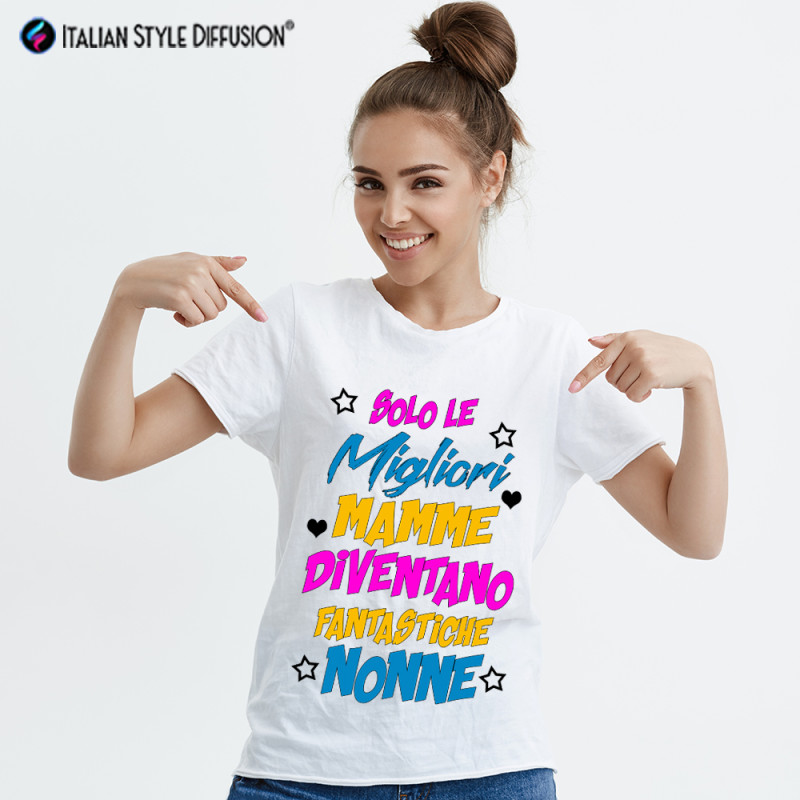 T-shirt personalizzata donna mamme migliori diventano nonne
