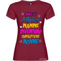 T-shirt personalizzata donna solo le migliori mamme diventano fantastiche nonne colore bordeaux