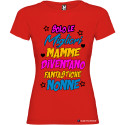 T-shirt personalizzata donna solo le migliori mamme diventano fantastiche nonne colore rosso