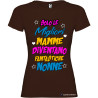 T-shirt personalizzata donna solo le migliori mamme diventano fantastiche nonne colore marrone