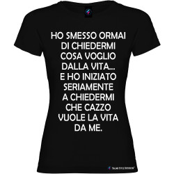 T-shirt personalizzata donna cosa voglio dalla vita colore nero