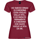 T-shirt personalizzata donna cosa voglio dalla vita colore bordeaux