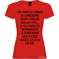 T-shirt personalizzata donna cosa voglio dalla vita colore rosso